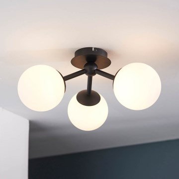 Endon 93489 - FRIO ytmonterad badrumstaklampa 3xG9/3W/230V IP44 svart