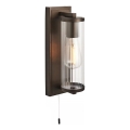Endon 94077 - Vägglampa för badrum TAYLOR 1xE27/10W/230V IP44 brun