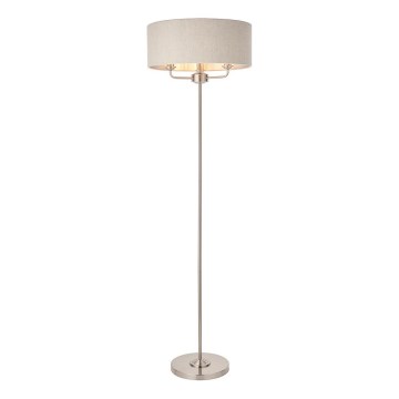 Endon 94359 - Golvlampa HIGHCLERE 3xE14/40W/230V beige/skinande krom diameter 47 cm