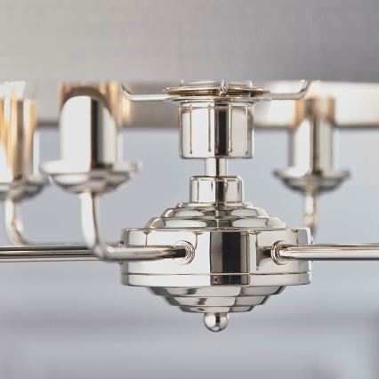 Endon 94373 - Ljuskrona på kedja HIGHCLERE 6xE14/40W/230V grå/skinande krom diameter 35 cm