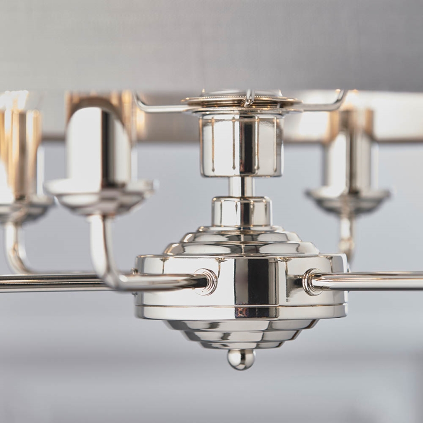 Endon 94373 - Ljuskrona på kedja HIGHCLERE 6xE14/40W/230V grå/skinande krom diameter 35 cm