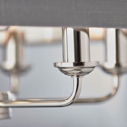 Endon 94373 - Ljuskrona på kedja HIGHCLERE 6xE14/40W/230V grå/skinande krom diameter 35 cm