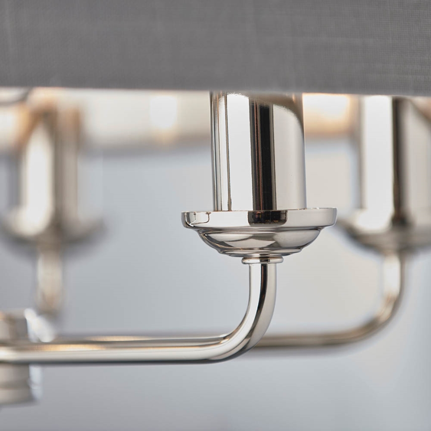 Endon 94373 - Ljuskrona på kedja HIGHCLERE 6xE14/40W/230V grå/skinande krom diameter 35 cm