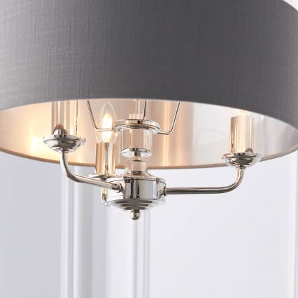 Endon 94377 - Ljuskrona på kedja HIGHCLERE 3xE14/40W/230V grå/skinande krom diameter 45 cm