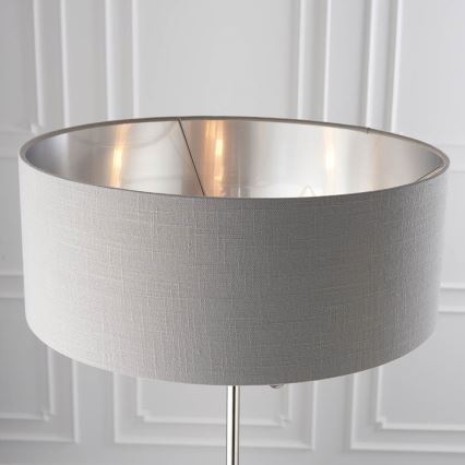Endon 94378 - Golvlampa HIGHCLERE 1xE14/40W/230V grå/skinande krom diameter 47 cm