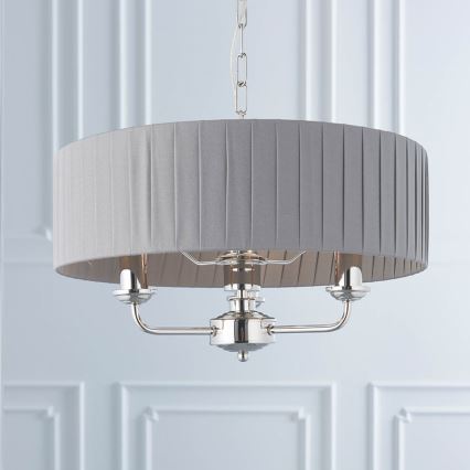 Endon 94394 - Ljuskrona på kedja HIGHCLERE 3xE14/40W/230V mörk/skinande krom diameter 45 cm