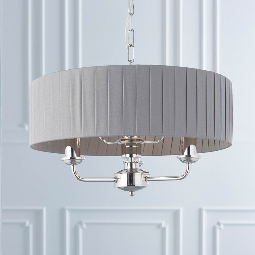 Endon 94394 - Ljuskrona på kedja HIGHCLERE 3xE14/40W/230V mörk/skinande krom diameter 45 cm