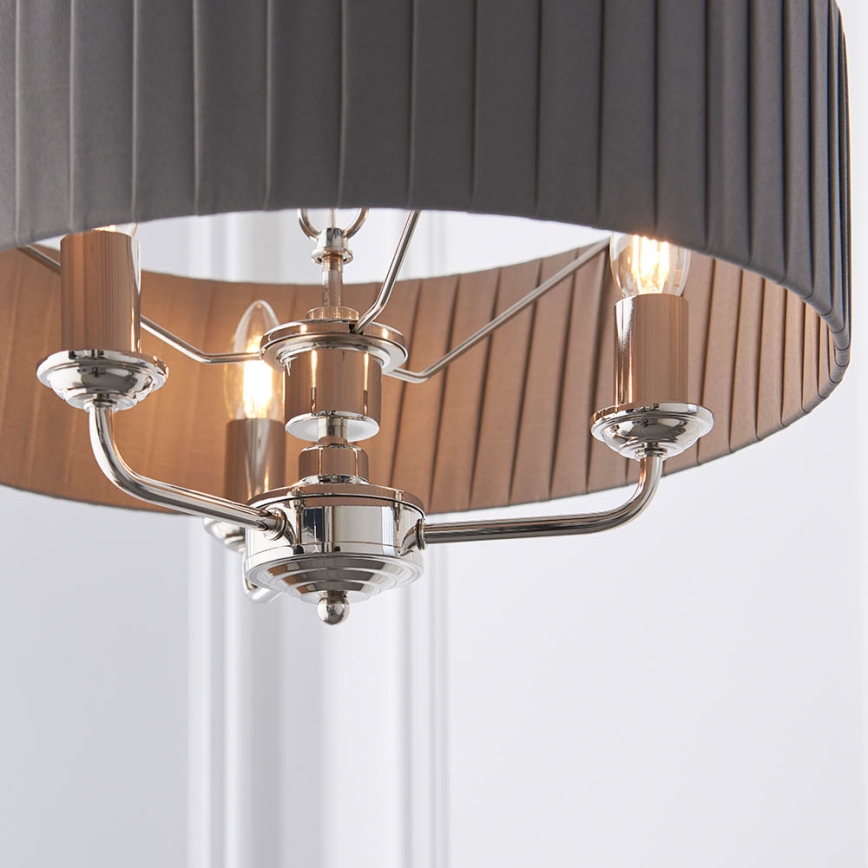 Endon 94394 - Ljuskrona på kedja HIGHCLERE 3xE14/40W/230V mörk/skinande krom diameter 45 cm