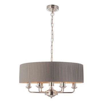 Endon 94397 - Ljuskrona på kedja HIGHCLERE 6xE14/40W/230V grå/skinande krom diameter 35 cm