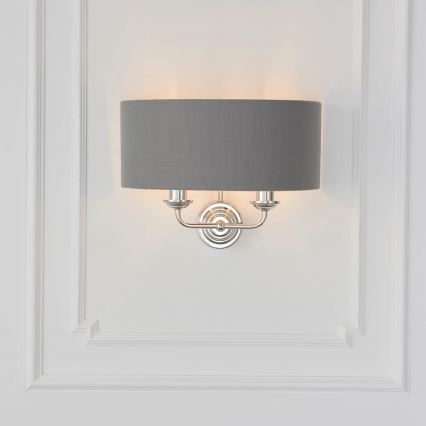 Endon 94406 - Vägglampa HIGHCLERE 2xE14/40W/230V mörk/skinande krom