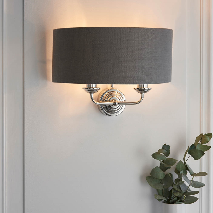 Endon 94406 - Vägglampa HIGHCLERE 2xE14/40W/230V mörk/skinande krom