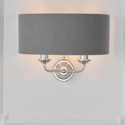 Endon 94406 - Vägglampa HIGHCLERE 2xE14/40W/230V mörk/skinande krom
