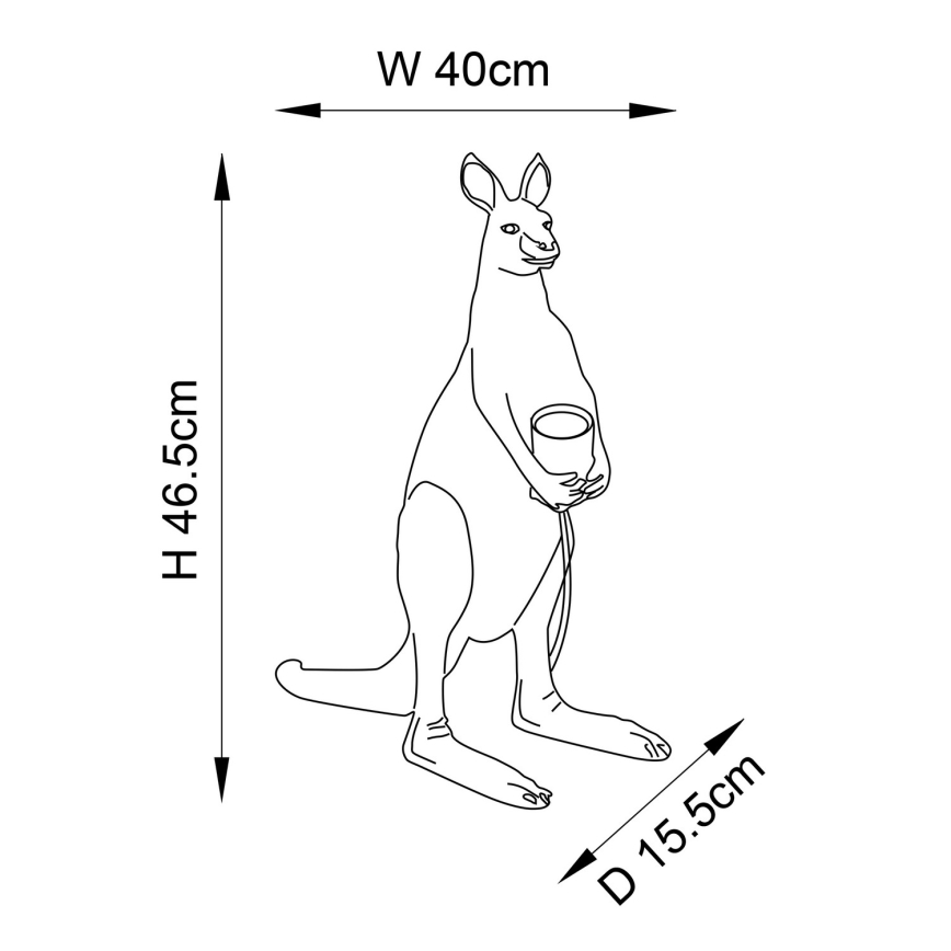 Endon 95075 - Bordslampa KANGAROO 1xE27/10W/230V guldfärgad