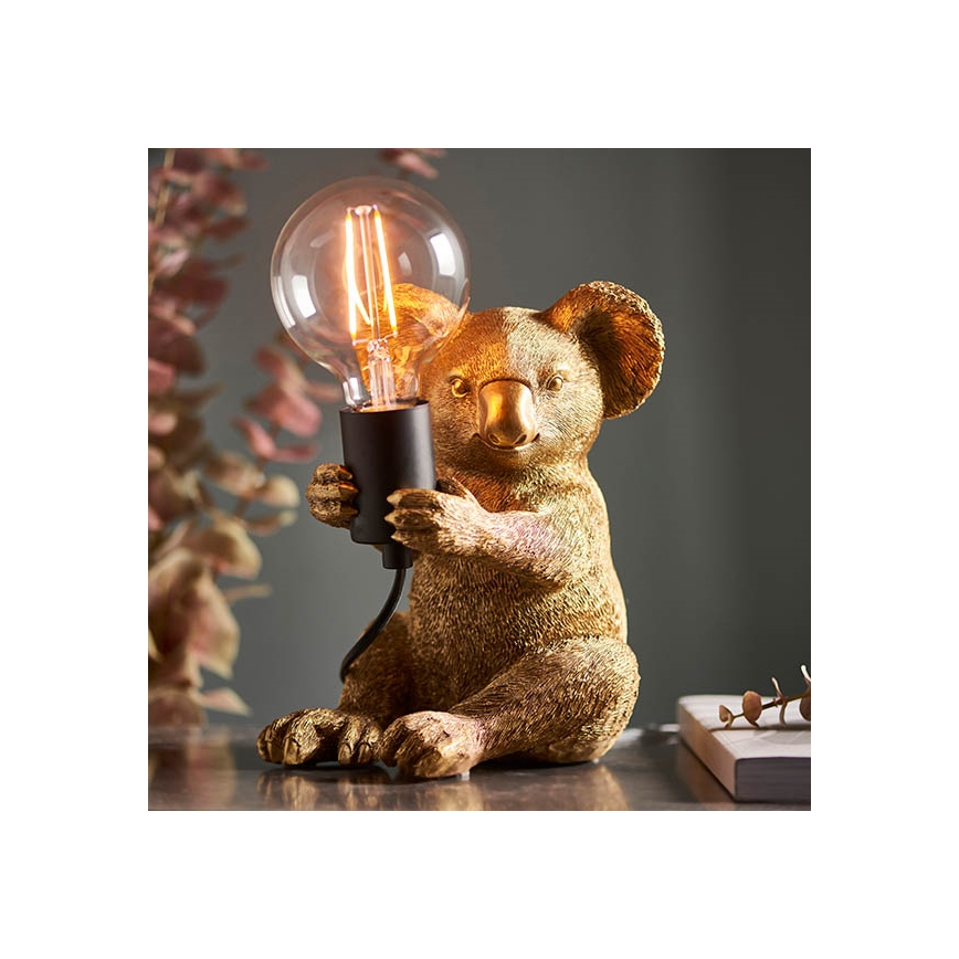 Endon 95082 - Bordslampa KOALA 1xE27/10W/230V i guld