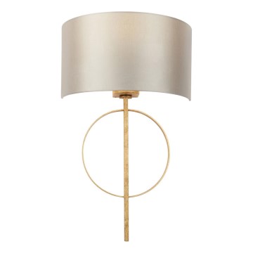 Endon 95210 - Vägglampa 1xE27/10W/230V grå/mässing