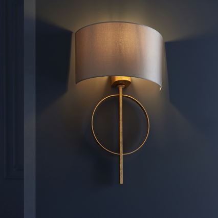 Endon 95210 - Vägglampa 1xE27/10W/230V grå/mässing