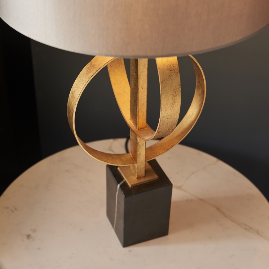 Endon 95213 - Bordslampa 1xE27/10W/230V grå/mässing/svart