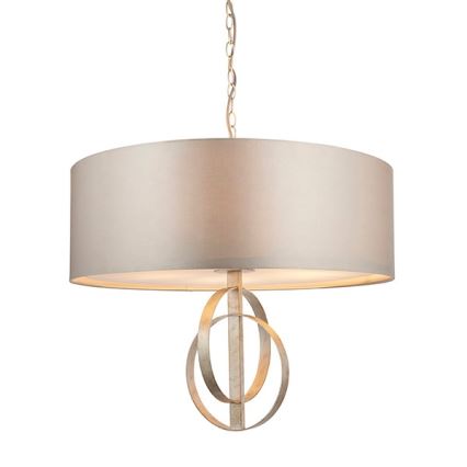 Endon 95215 - Taklampa med kedja 5xE27/10W/230V Ø 70 cm grå