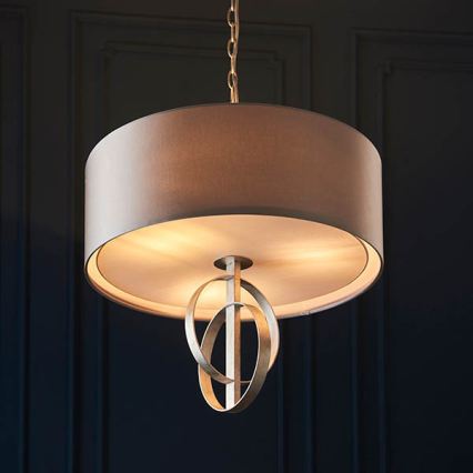 Endon 95216 - Ljuskrona på kedja, 3xE27/10W/230V, diam. 60 cm, grå