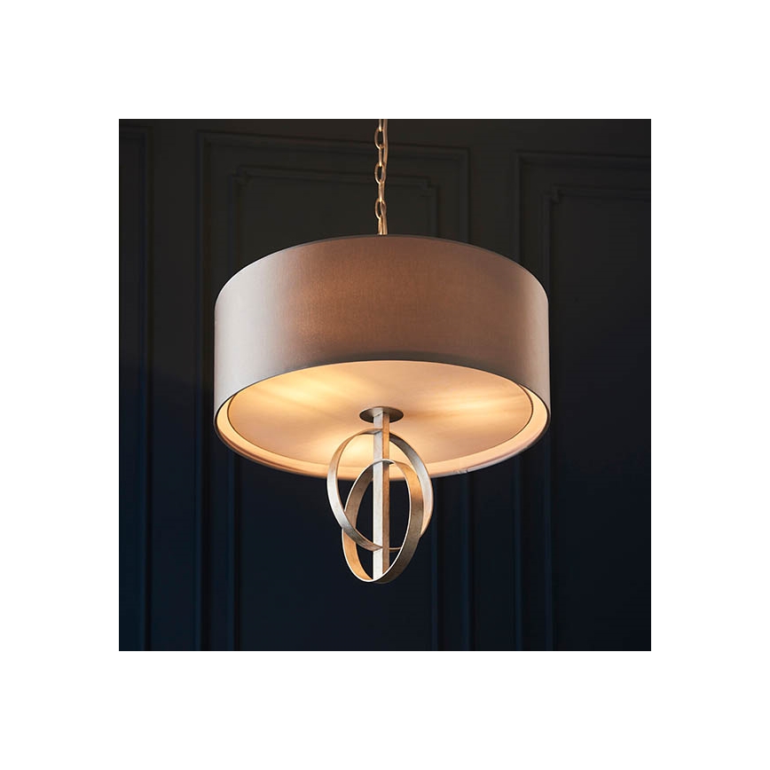 Endon 95216 - Ljuskrona på kedja, 3xE27/10W/230V, diam. 60 cm, grå