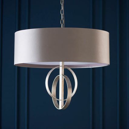 Endon 95216 - Ljuskrona på kedja, 3xE27/10W/230V, diam. 60 cm, grå