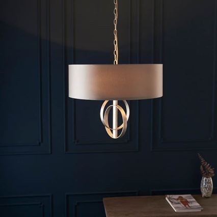 Endon 95216 - Ljuskrona på kedja, 3xE27/10W/230V, diam. 60 cm, grå