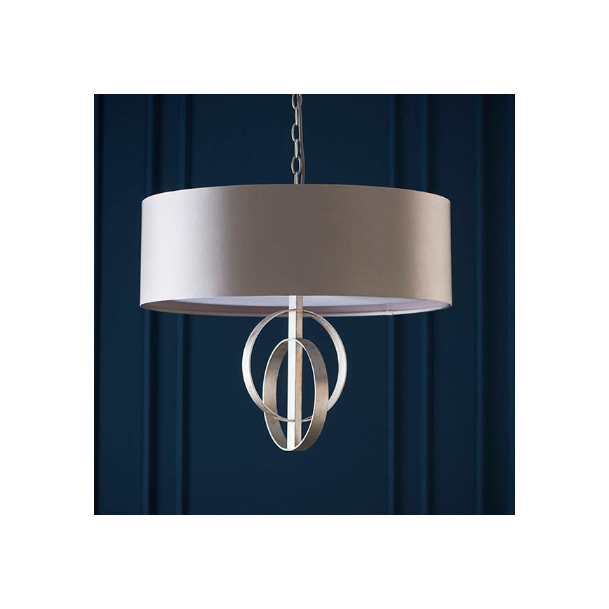 Endon 95216 - Ljuskrona på kedja, 3xE27/10W/230V, diam. 60 cm, grå
