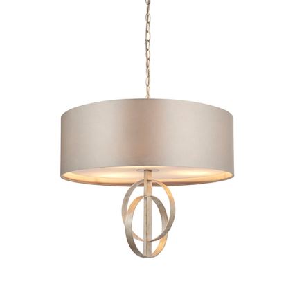 Endon 95216 - Ljuskrona på kedja, 3xE27/10W/230V, diam. 60 cm, grå