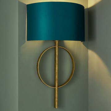 Endon 95218 - Vägglampa 1xE27/10W/230V blå/mässing