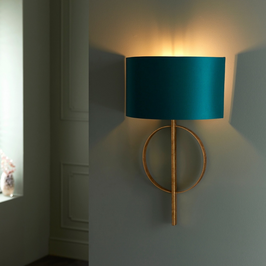 Endon 95218 - Vägglampa 1xE27/10W/230V blå/mässing