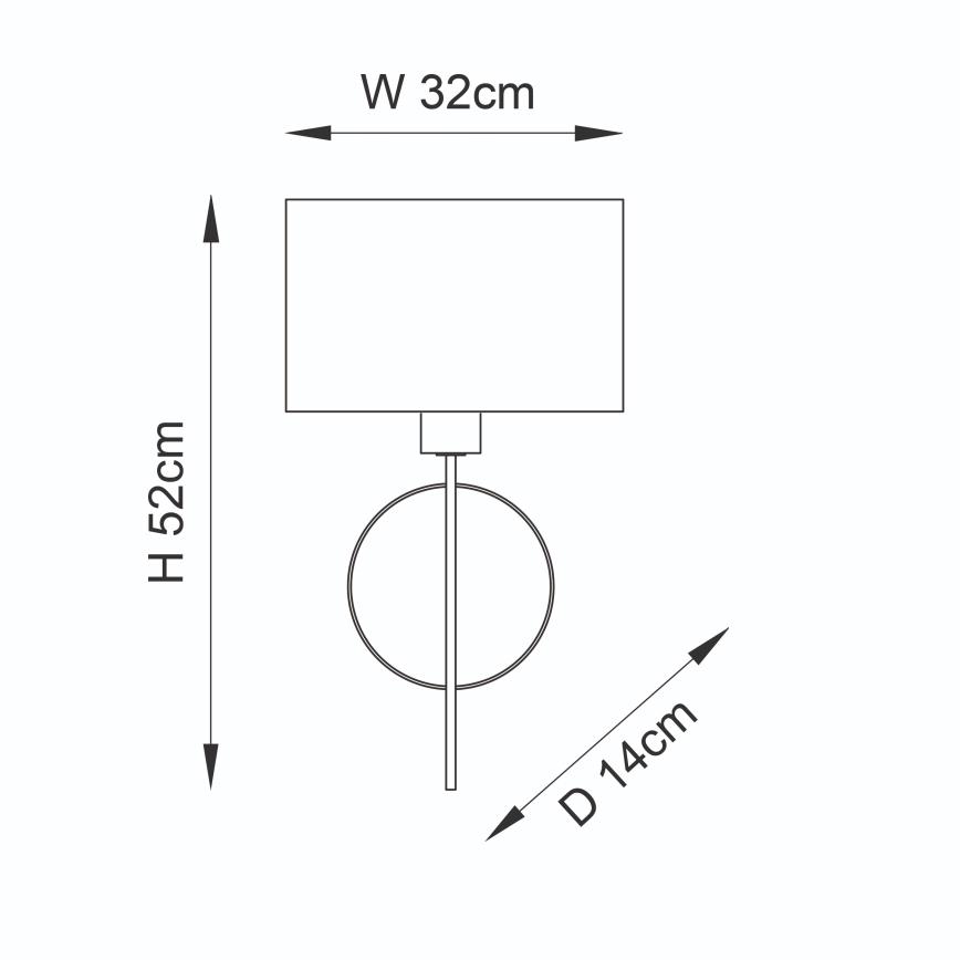 Endon 95218 - Vägglampa 1xE27/10W/230V blå/mässing