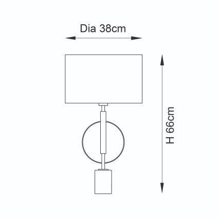 Endon 95221 - Bordslampa 1xE27/10W/230V blå/mässing/svart