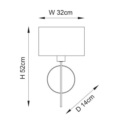 Endon 95222 - Vägglampa 1xE27/10W/230V blå/grå