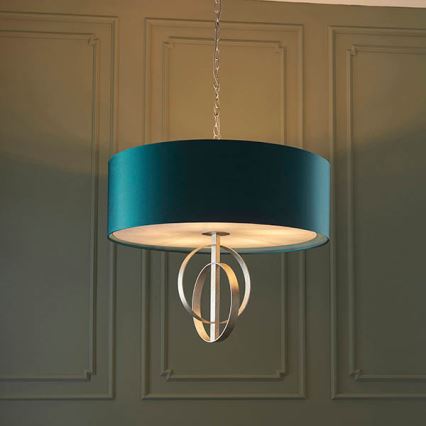 Endon 95223 - Hänglampa med kedja 5xE27/10W/230V Ø 70 cm blå/grå