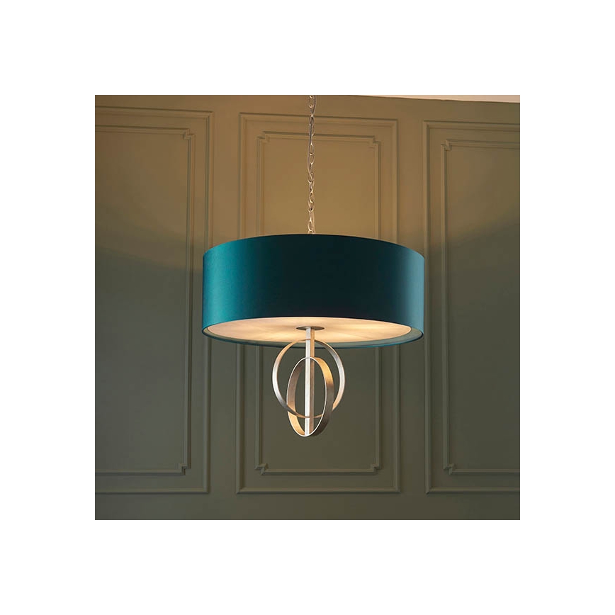 Endon 95223 - Hänglampa med kedja 5xE27/10W/230V Ø 70 cm blå/grå