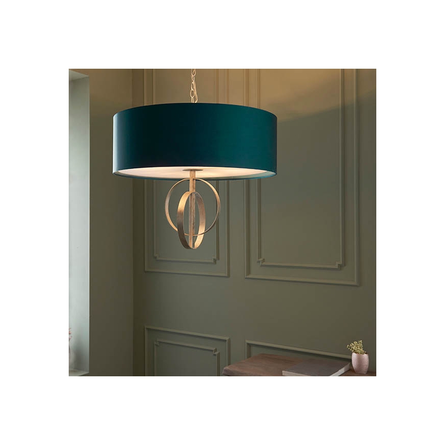 Endon 95223 - Hänglampa med kedja 5xE27/10W/230V Ø 70 cm blå/grå