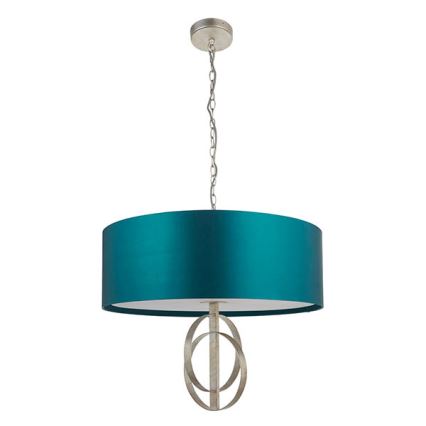 Endon 95223 - Hänglampa med kedja 5xE27/10W/230V Ø 70 cm blå/grå