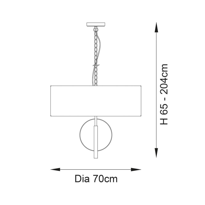 Endon 95223 - Hänglampa med kedja 5xE27/10W/230V Ø 70 cm blå/grå