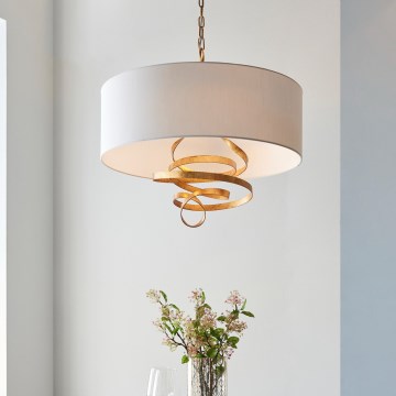 Endon 95268 - Ljuskrona med kedja 3xE14/6W/230V Ø 60 cm vit/mässing