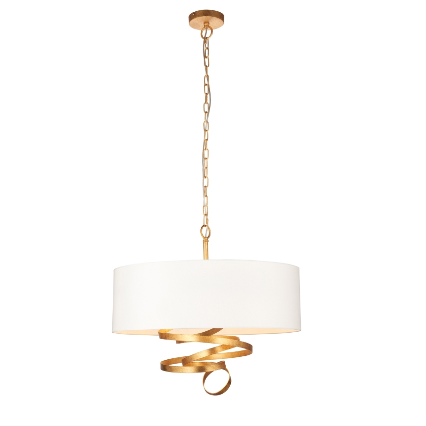 Endon 95268 - Ljuskrona med kedja 3xE14/6W/230V Ø 60 cm vit/mässing