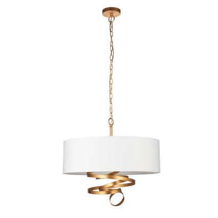 Endon 95268 - Ljuskrona med kedja 3xE14/6W/230V Ø 60 cm vit/mässing