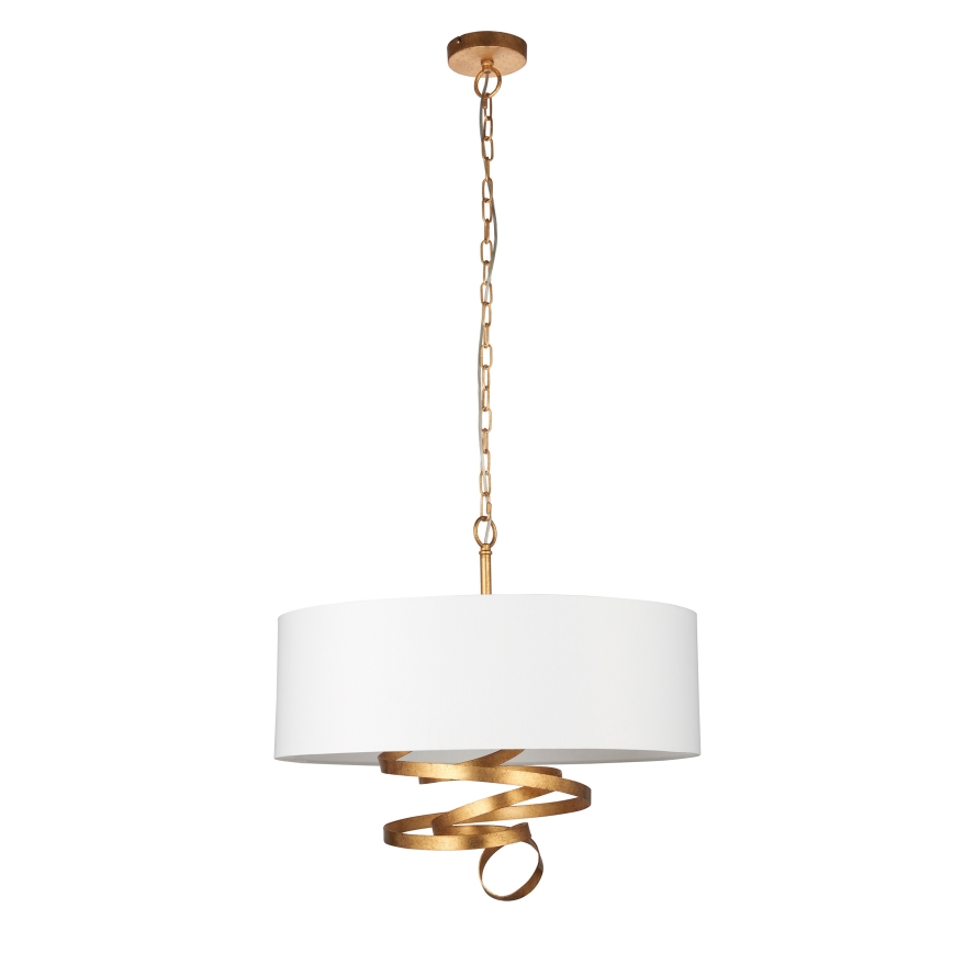Endon 95268 - Ljuskrona med kedja 3xE14/6W/230V Ø 60 cm vit/mässing