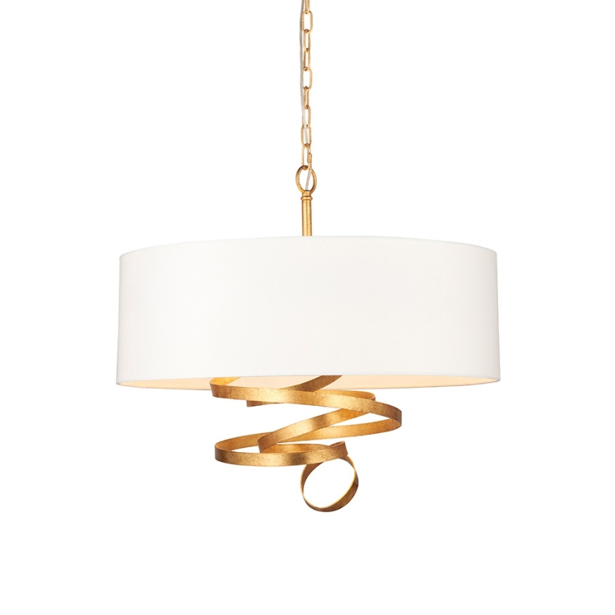 Endon 95268 - Ljuskrona med kedja 3xE14/6W/230V Ø 60 cm vit/mässing