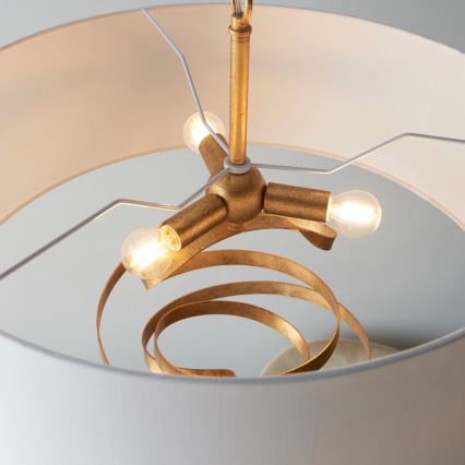Endon 95268 - Ljuskrona med kedja 3xE14/6W/230V Ø 60 cm vit/mässing