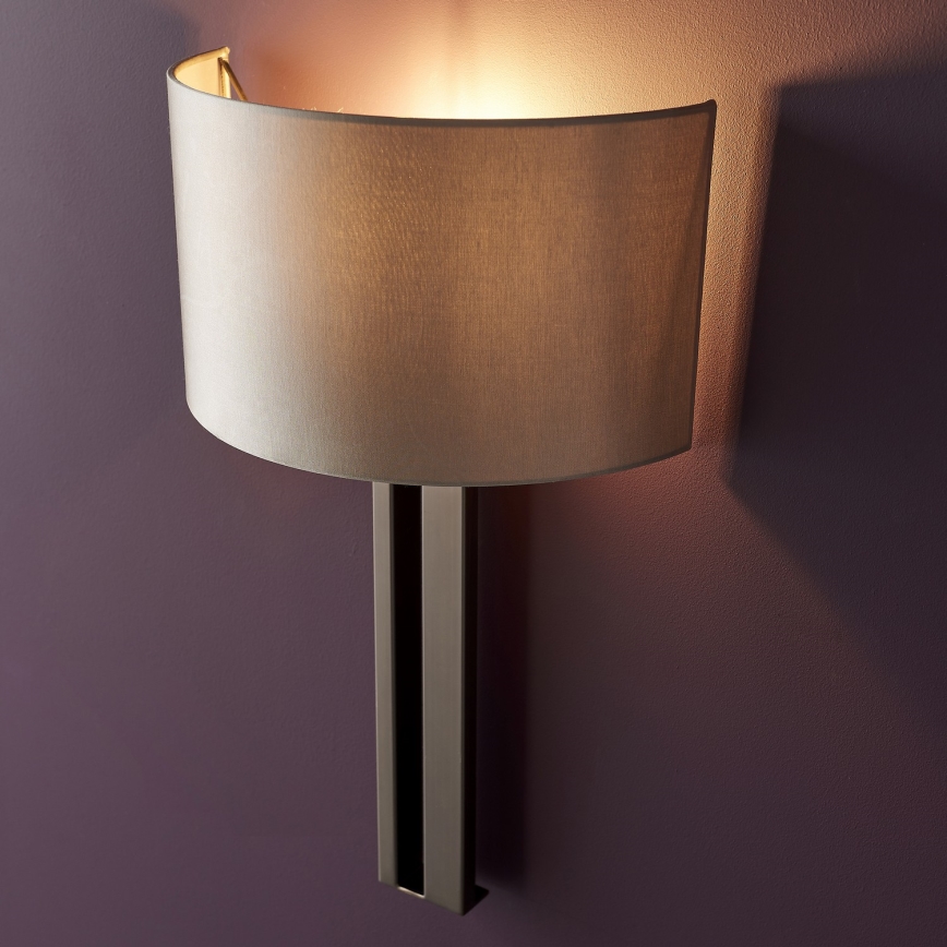 Endon 95449 - Vägglampa 1xE27/10W/230V beige/mattkrom