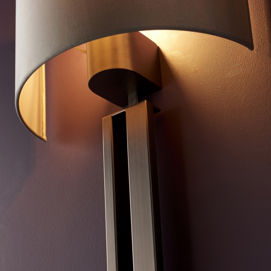 Endon 95449 - Vägglampa 1xE27/10W/230V beige/mattkrom