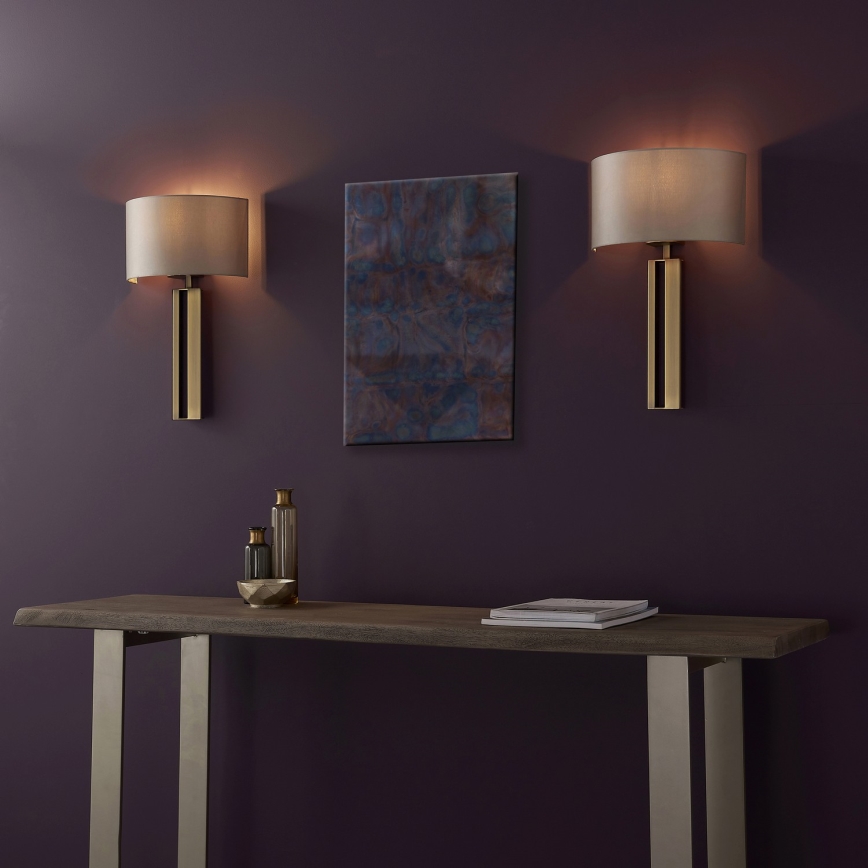 Endon 95452 - Vägglampa 1xE27/10W/230V beige/guld