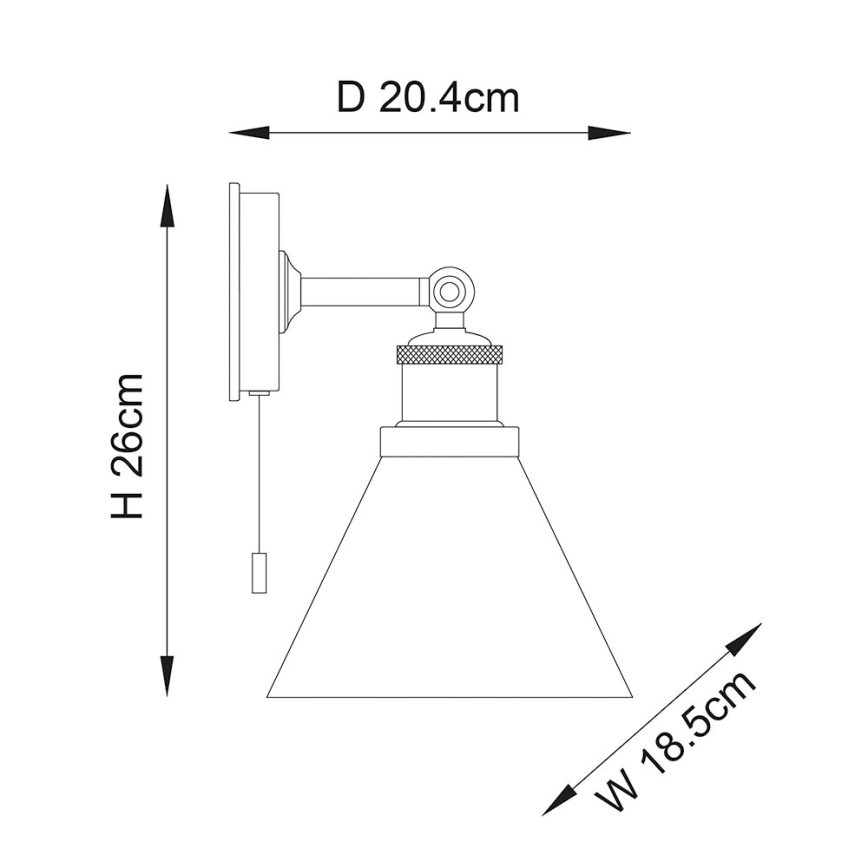 Endon 95513- Väggspotlight för badrum TOULON 1xE27/10W/230V IP44, blank krom
