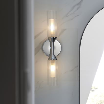 Endon 97172 - Badrumsvägglampa NATORI 2xG9/3W/230V IP44 blank krom