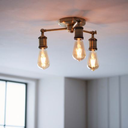 Endon 97243 - Spotlight HAL 3xE27/10W/230V mässing